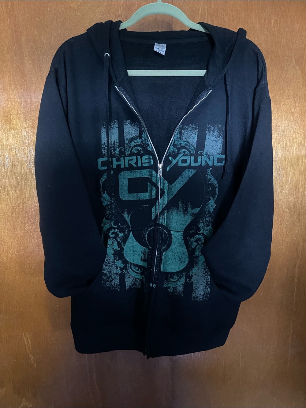 Black Graphic Zip-Up Hoodie Jacket